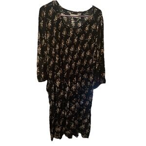 Croft & Barrow Women's Size 2X 3/4 Sleeve Black White Print